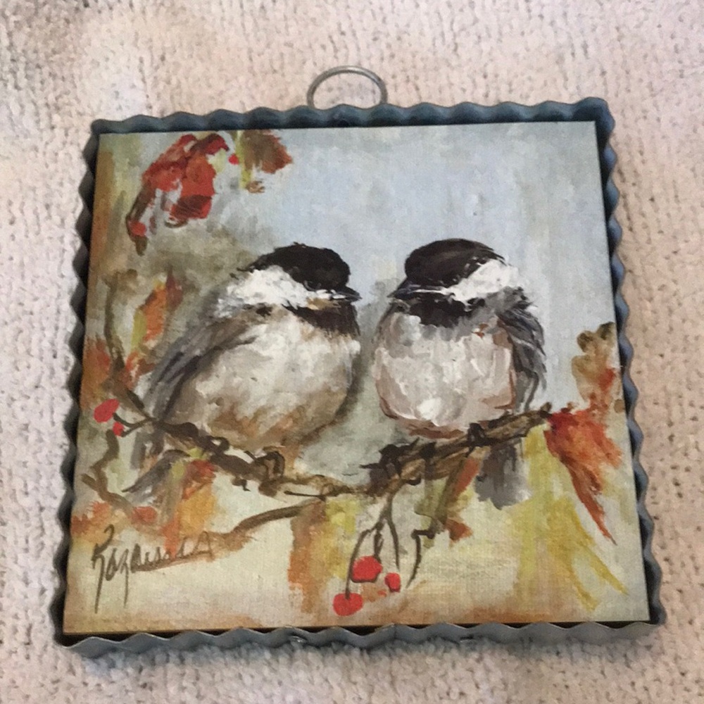 Birds on Branch Framed Wall Art - Neutral Tones